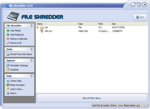 File Shredder is free software to shred files and folders on your computer.