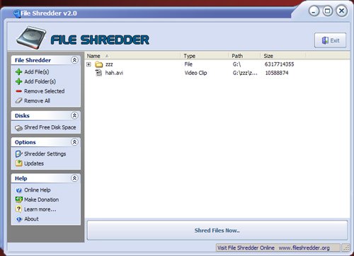 File Shredder Screenshot